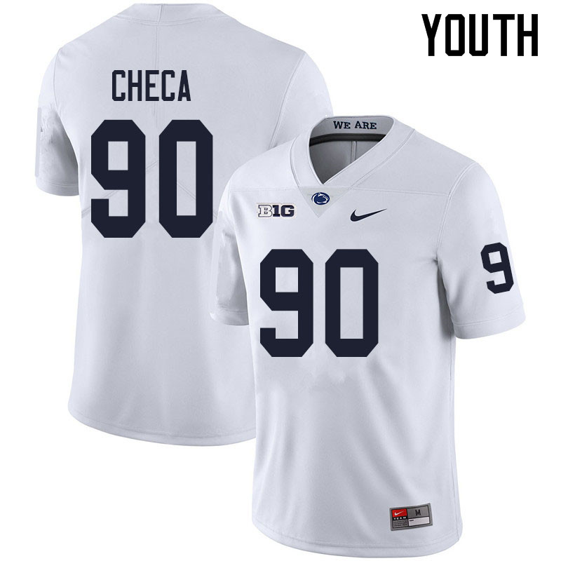 NCAA Nike Youth Penn State Nittany Lions Rafael Checa #90 College Football Authentic White Stitched Jersey TXT4498IG